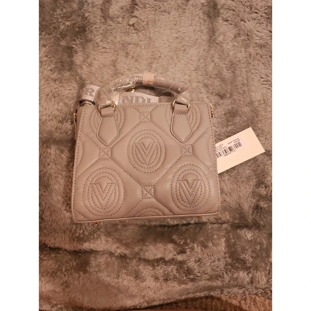 Valentino Orlandi Light Grey Quilted Monogram Handbag Crossbody  - MSRP 259.00‎